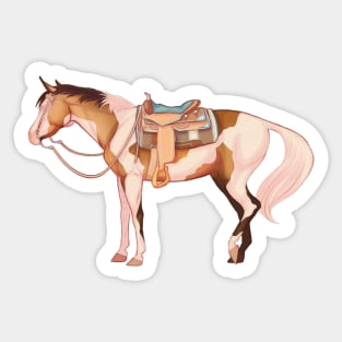 Buckskin Tobiano Western Horse Sticker